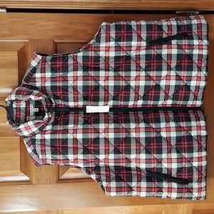 🆕 Vera Bradley Fireplace Plaid Puffer Vest with Fleece Lining Plus Size 2X NEW